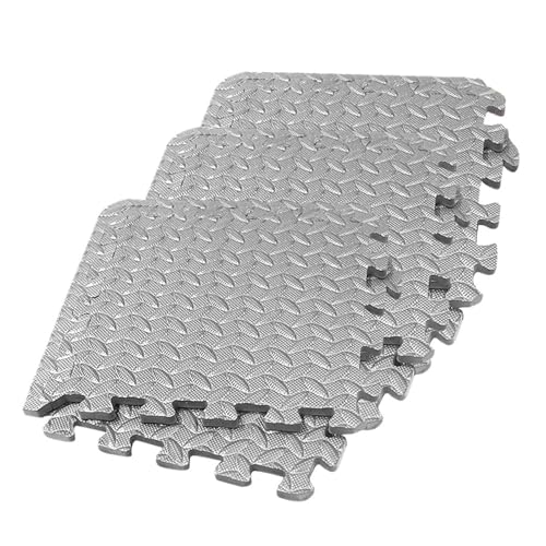 LZZYFPX 6 Alfombrillas de Goma EVA con diseño de Hojas, no Son cómodas, for Gimnasio, Sala de Estar, baño, Sala de Yoga, fáciles de Limpiar(Grey)