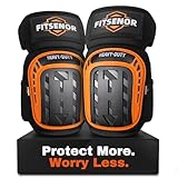 FITSENOR Knee Pads for Men Construction, Tactical Professional Knee Pads for Work, Protection, for Roofing, Gardening, Flooring, Cleaning, Construction Tools, Orange