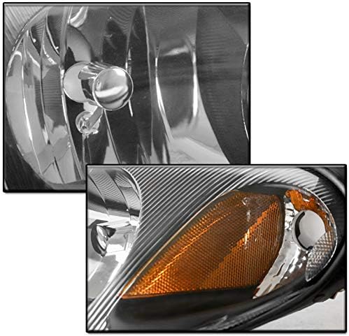 Replacement Black Headlights Headlamps with 6.25" White LED DRL Lights For 2001-2005 Chrysler PT Cruiser
