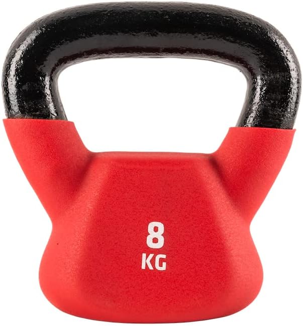 UFC 8kg Kettlebell, Red, Rubber Coated Iron with Flat Bottom