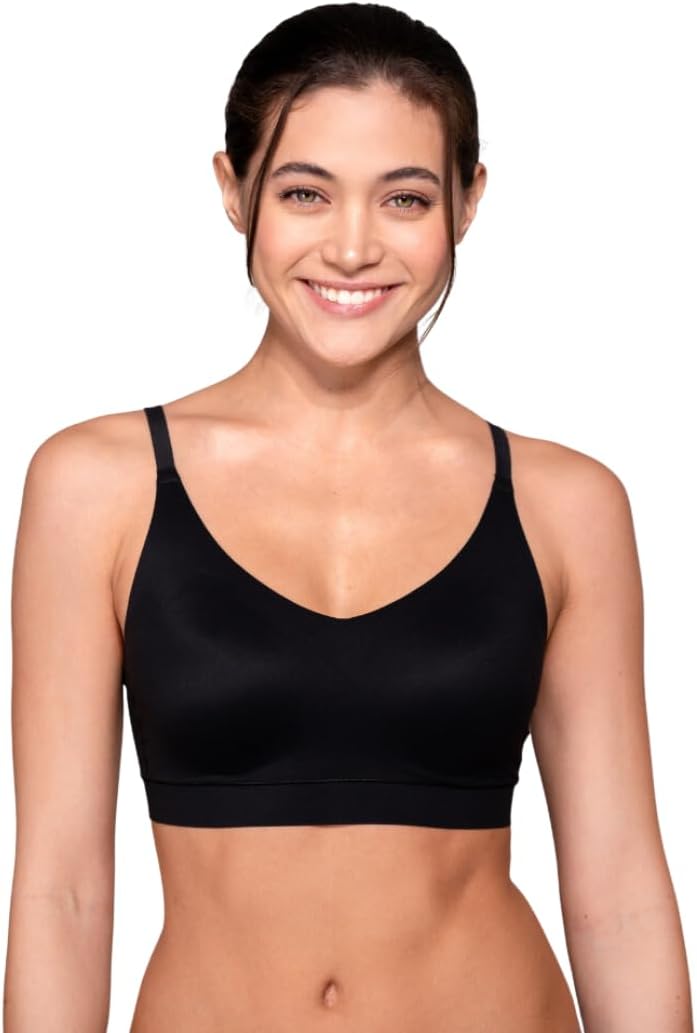 Floatley Cozy Adjustable Scoop Neck Plunge Convertible Bra Comfort Wirefree Seamless Bra with Embedded Pad for Women