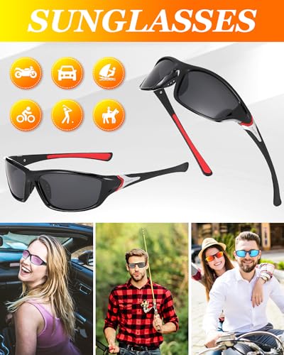 Image of Frienda 6 Pack Polarized Sport Sunglasses for Men Multipack Fit over Glasses Pack Lot Set Men's Sport Fishing Eyeglasses