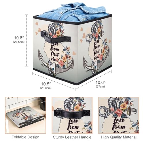 Boîte de rangement pliable ancre fleurie pour libérer vos placards - 4