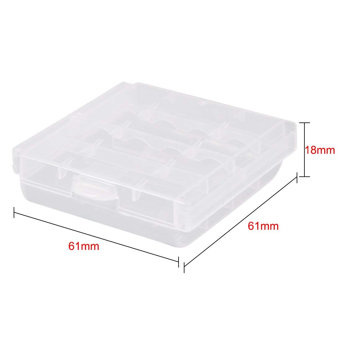 2 x Batterie-Aufbewahrungsbox, transparent, 4 AA-Batterienkapazität