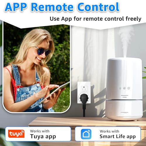 Image of Greencycle Smart Plug with Wireless Wall Switch,No Wiring,3 Plugs