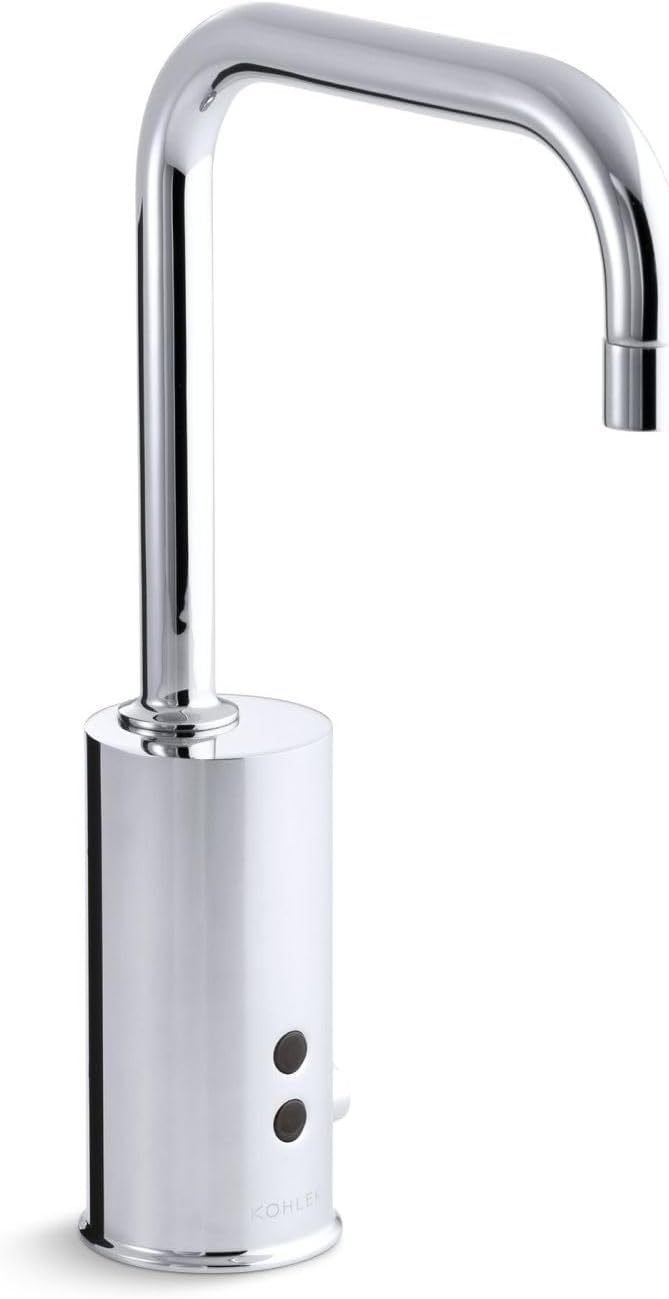 KOHLER Gooseneck Touchless single-hole lavatory sink faucet with Insight™ sensor technology and temperature mixer, AC-powered, 0.5 gpm