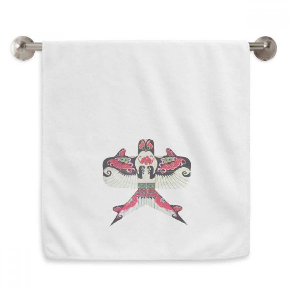 Serviette Cerf-Volant Culture Chinoise Débarbouillette Moelleuse Blanche
