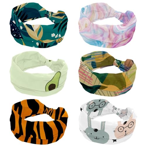 Diademas deportivas de yoga rosa mármol elásticas pack de 6