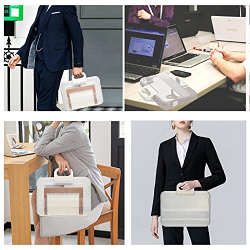 Lemical Portable File Boxes Paper Storage Boxes With Handle Transparent A4 Large Capacity Plastic Protectors Documents Case Storage Boxes File Organizer Boxes For Magazines, Stamps, Photos, Cards, Pencils, Markers #TOP6