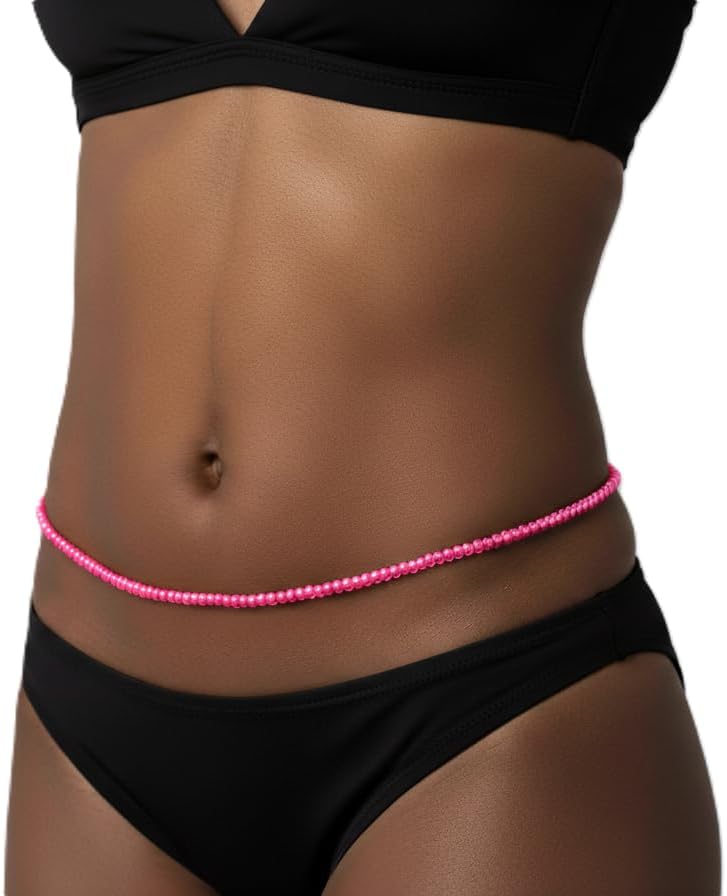 Beaded Jewelry: Glossy Glass Waist Beads with 9 Rainbow Color Options