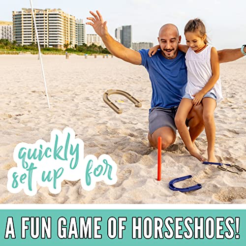 Image of Franklin Sports Fun 5 Combo Outdoor Game Set - Backyard, Beach + Camping Games for Kids - Badminton, Volleyball, Flip Toss, Flying Disc - Horseshoes or Ring Toss