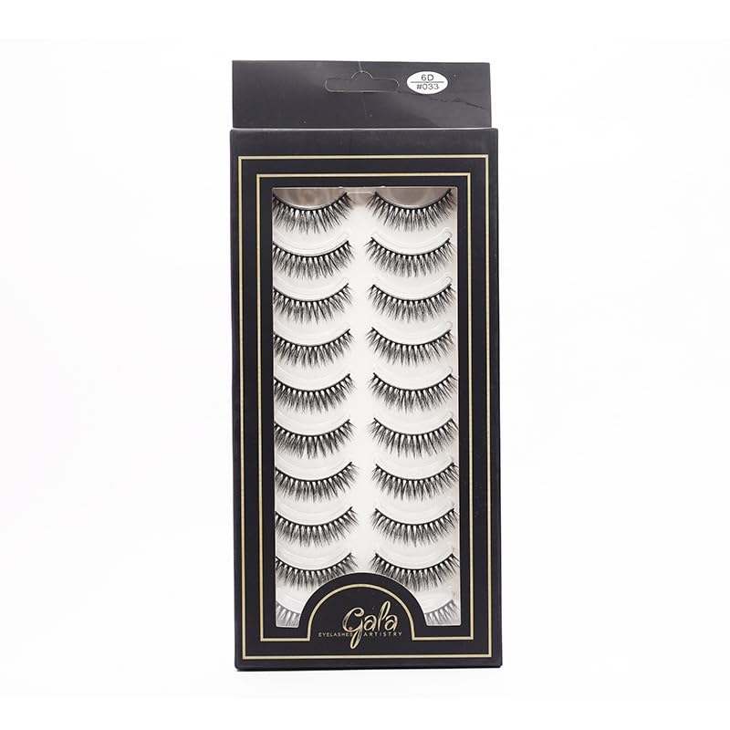Gala Natural Hair False Eyelashes, 10 Pairs, Black-image-31