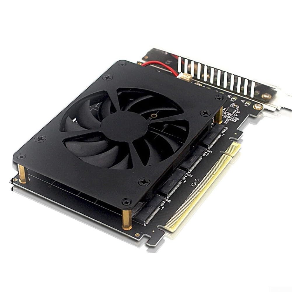 Tarjeta NVMe M.2 para divisor PCIE x16 compatible con SSD 2280 y refrigeración activa Windows
