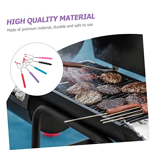 GANAZONO 5Pcs Garfo De Churrasco Telescópico Grelha Ao Ar Livre Cachorros-Quentes Vegetarianos Vara