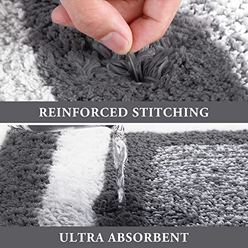 Kmat Bathroom Rugs Bath Mat,Non-Slip Fluffy Soft Plush Microfiber Bath Rugs, Machine Washable Quick Dry Shaggy Shower Carpet Rug For Bathroom, Tub And Shower,59"X20",Dark Grey #TOP1