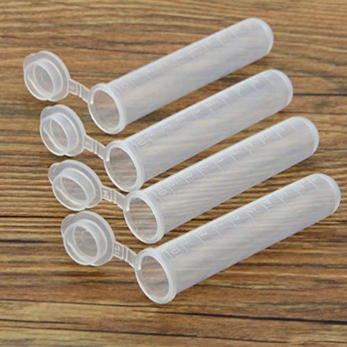 Image of 20 Pcs Clear Plastic Tubes with Snap Cap Empty Storage Containers Vials for Beads, Sew Needle, Small Items, 12mm x 77mm
