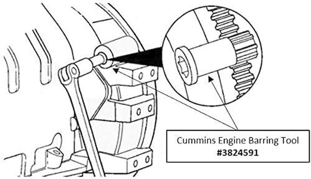 Engine Barring Rotating Tool Fit for Cummins B/C Series and Dodge Pickups 3.9L, 5.9L, 6.7L 8.3L Diesels Engines