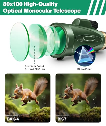 Monoculaire haute puissance 80x100 HD avec zoom net pour smartphone - 3