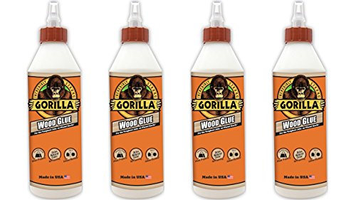 Gorilla Wood Glue, 18 ounce Bottle, (Pack of 4)