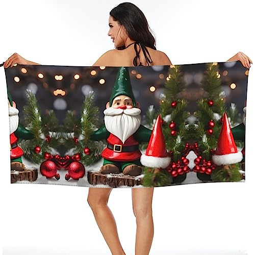 Gnomes de Noël serviette microfibre séchage rapide pour le camping - 5