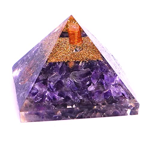 Healing Crystals Amethyst Crystal Pyramid for Meditation,...
