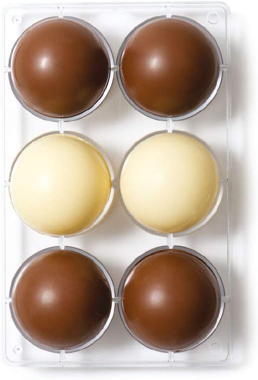 Chocolate Mould Hemisphere, Polycarbonate, 20 x 12 x 2.3 cm