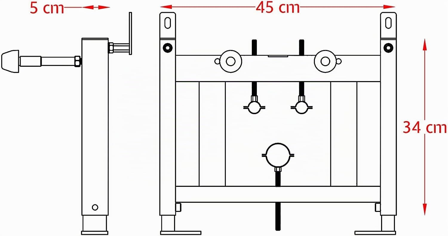 Châssis de bâti-support universal pour bidet suspendu complet de pieds supports réglables en acier inoxydable