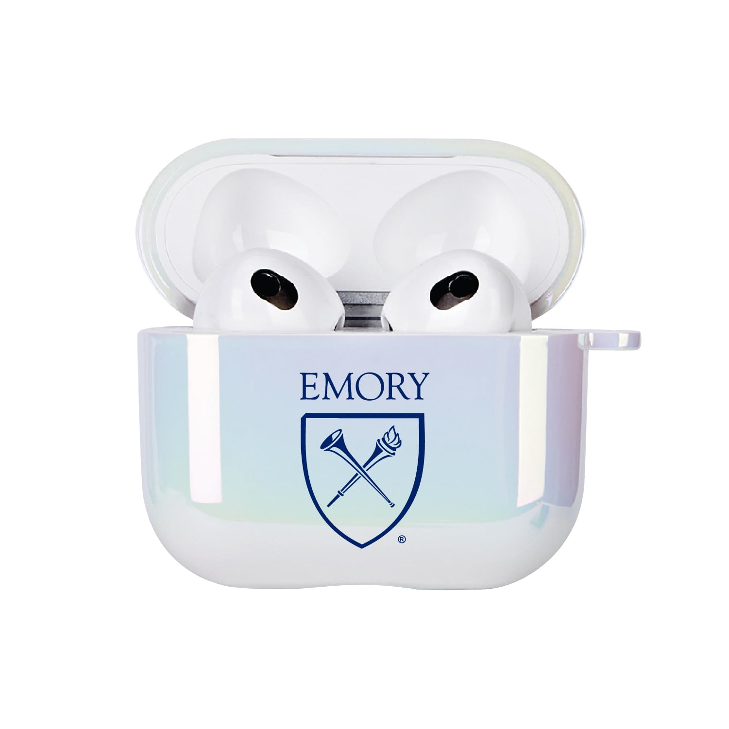 OTM Essentials Officially Licensed Emory University Airpods Case, Compatible with Apple AirPods Pro (TPU), Wireless Charging, Earbuds Case, Classic,
