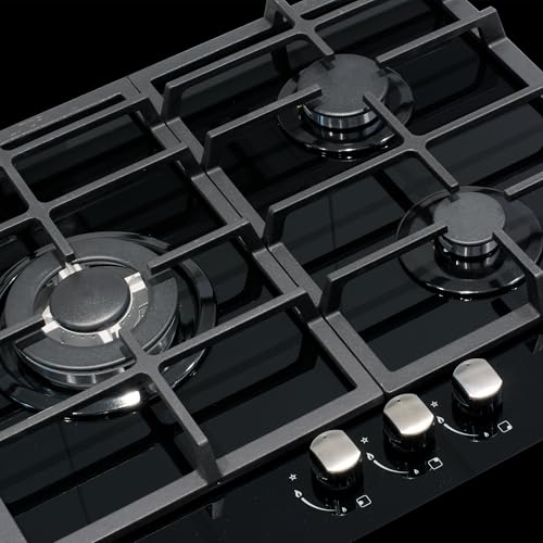 Miniatura 5 de Cata Encimera De Gas Modelo Lcib 6021 Bk Encimeras De Gas Butano 3 Quemadores De Gas Placa Cristal Gas Ancho De 59 Cm Potencia Total 6,25kw