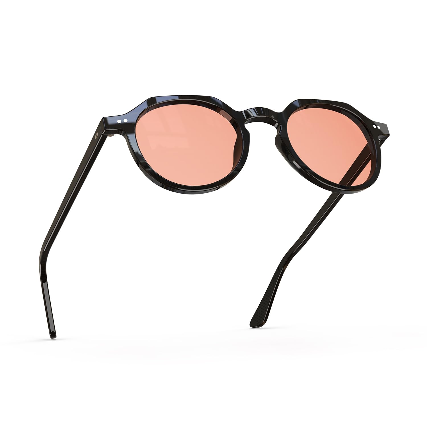 Goiteia FL-Rose Lunettes de migraine, lunettes de sensibilité à la lumière pour lumière fluorescente et lumière LED de bureau, monture en acétate faite à la main avec un look élégant au quotidien