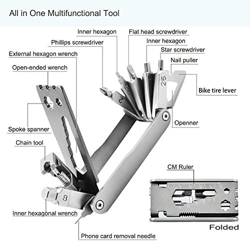 Foldable Multitool Multifunctional Bike Repair Emergency Handy Tool With Wrench Chain Breaker Screwdrivers And Nylon Sheath #TOP2
