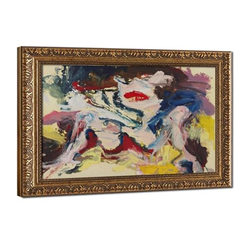Toile femme Willem De Kooning décoration murale tableau abstrait 30x45
