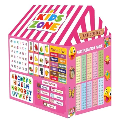 Image of Colorfull and Light Weight Children Play Tent House for 3-10 Years Old Kids Girls and Boys Light Weight and Foldable Children Toys, Indoor and Outdoor Kid Tent House (Doll) (Pink PATHSHALA)