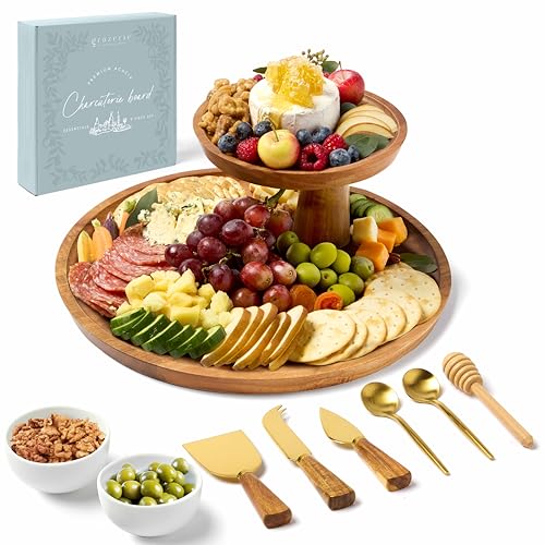 Grazerie Tiered Acacia Cheese Board Set