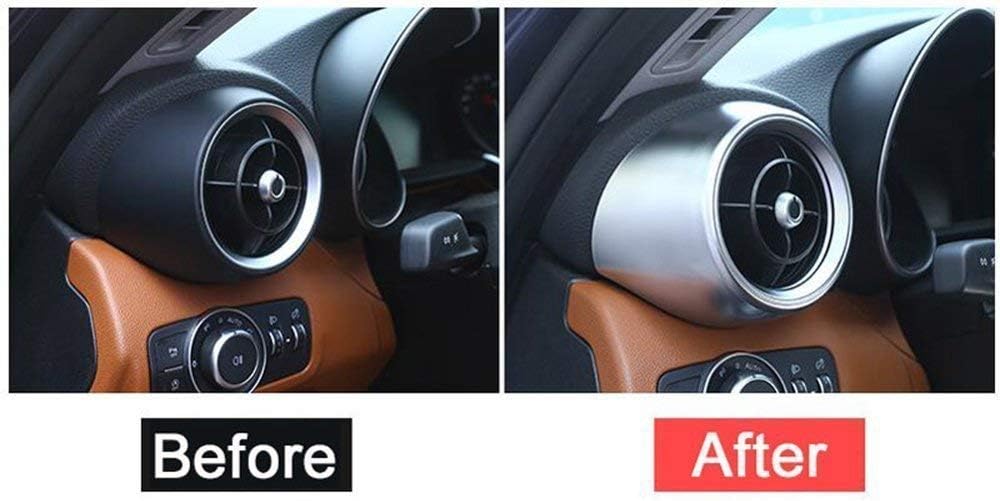 YIWANG ABS Car Side Air Conditioning Vent Outlet Cover Trim 2pcs for Alfa Romeo Giulia 2016-2018 Auto Accessories (Matte Silver)