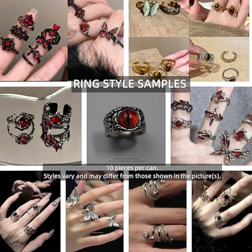 Mystery Jewelry Jar,30-35PCS Surprise Gothic Jewelry Box for Women, Gift Set(Gothic Witch Punk Necklace,Earrings, Rings,bracelets/bangles),Unique Birthday Gift for Her 5
