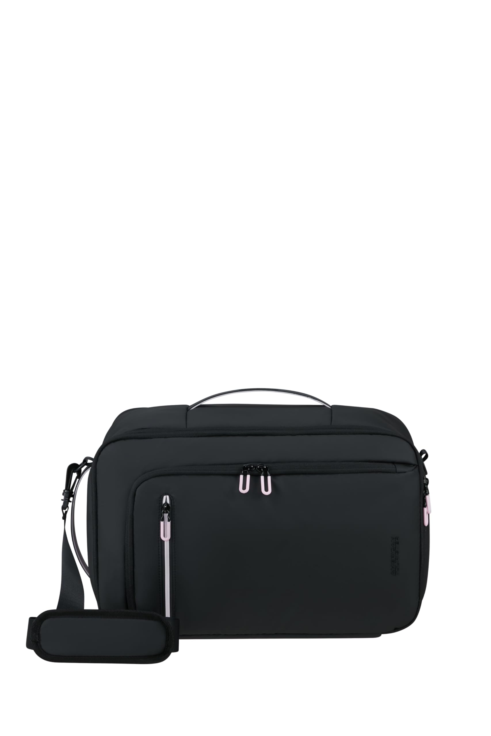 American Tourister Puffypop - Bagaglio a Mano da Sottosedile Donna (40 x 25 x 20 cm, 21 L, 0.70 kg) - Borsa da Cabina Versatile 3-Way, Zaino Aereo con Scomparto Laptop 14" - Nero
