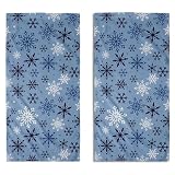 Aytipun Juego de 2 toallas de mano azules de Navidad para baño, diseño de copos de nieve azules y blancos, con estampado navideño, toallas de mano decorativas suaves y absorbentes para el hogar,