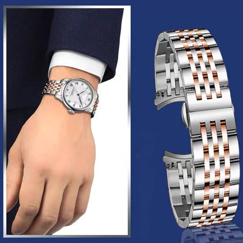 Image of Stainless Steel Watch Band Straight & Curved End 14mm 16mm 18mm 19mm 20mm 21mm 22mm 23mm 24mm Premium Polished Metal Watch Band Bracelet Universal Smartwatch Replacement Strap Men Women