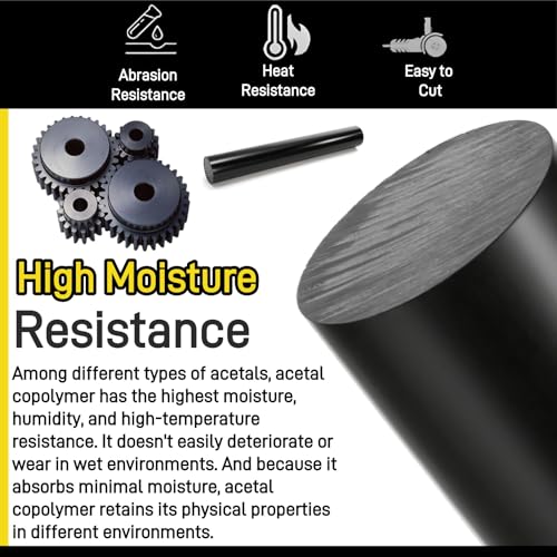 Image of 2 Pack Round Acetal Copolymer Rods, 1.6 x 12 Inch