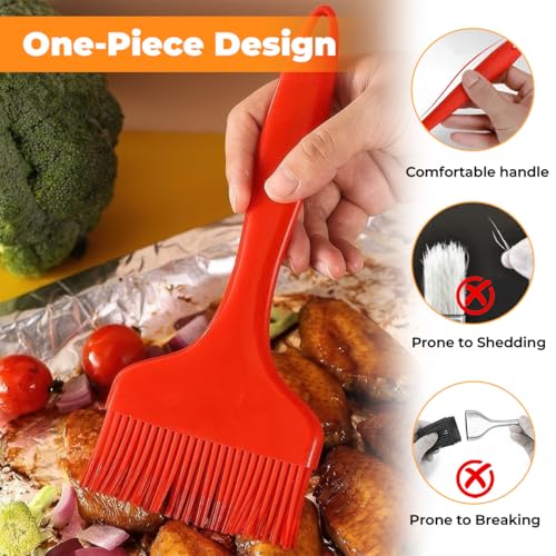 3 Stück Backpinsel Silikon, Backpinsel Silikonpinsel, Silikonpinsel Küche, 21cm, für Saucen, Butter, Öl, Marinaden, für Kochen, BBQ Grillen, Backen, Healthy One-Piece Design Pinsel (3 Farben)