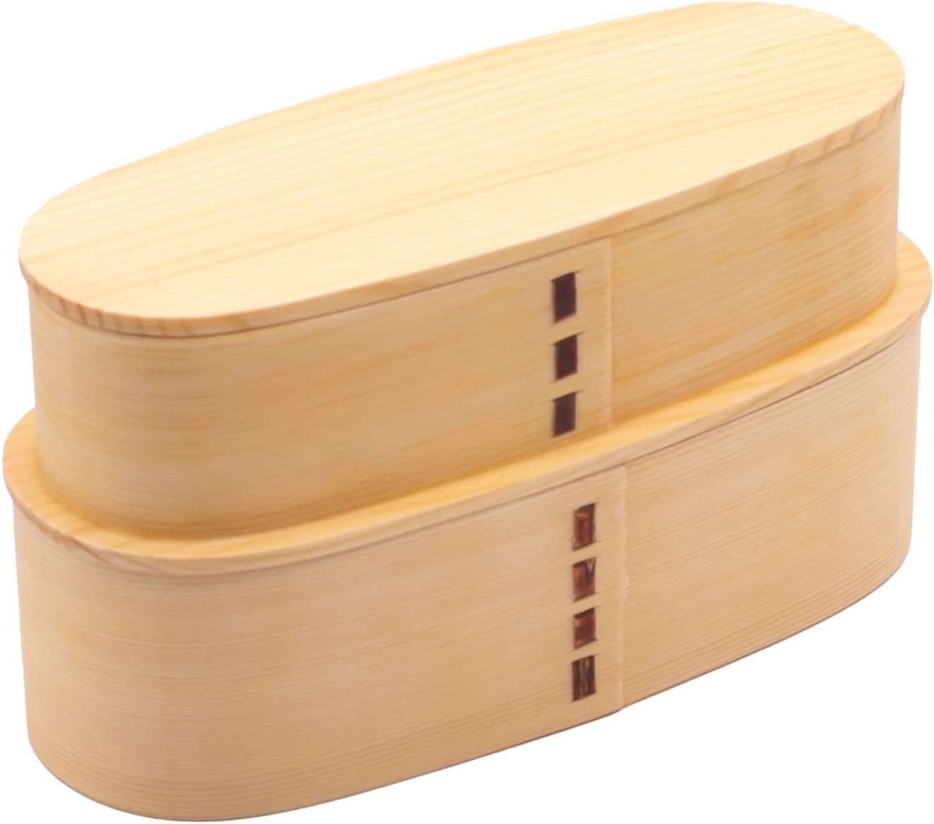 Wakayama Wappa Bento Box Store A-56-273424 Magewappa Bento Box Store, Wooden, Approx. 7.1 x 3.1 inches (18 x 8 cm), Nesting, 2-Tier, Natural