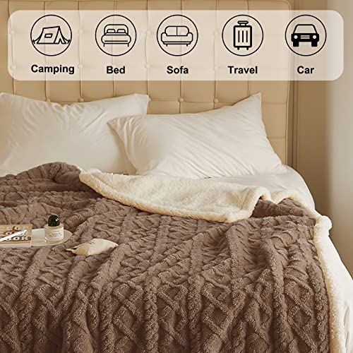 Sherpa Throw Blankets Super Soft, Fluffy, Warm, Cozy, Breathable, Reversible Fuzzy Blankets, Thick Cozy Warm Blanket For Bed, Sofa, Camping Travel Blanket（ 80 X 60 Inch ） #TOP4