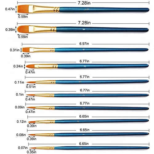 20 Packs/200Pcs Acrylic Paint Brushes Set Nylon Brush Head Watercolor Art Painting Brush For Painting Enthusiasts #TOP3