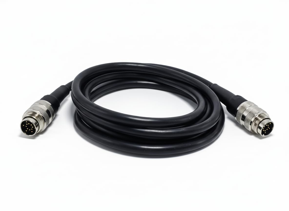 J09 Series Aviation Connector Plug, M16 2/3/4/5/6/7/8/12/14 Pin, with 2M Cable, IP67 Waterproof (14 Pin Male to Male)
