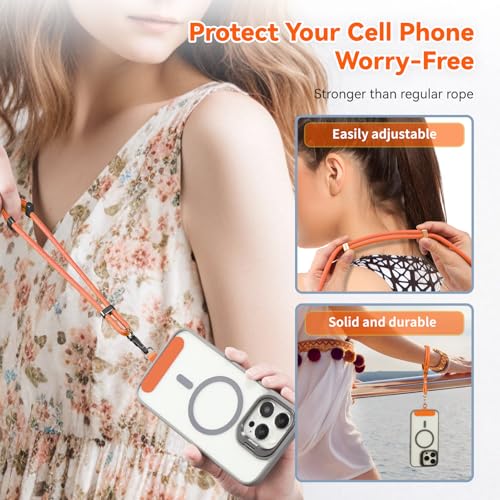 Image of VVAAGG Cell Phone Lanyard for iPhone: Crossbody Phone Strap Adjustable Neck Wrist Strap Anti Theft Long Lanyard Travel Essential for Women Most iPhone and Android Smartphones
