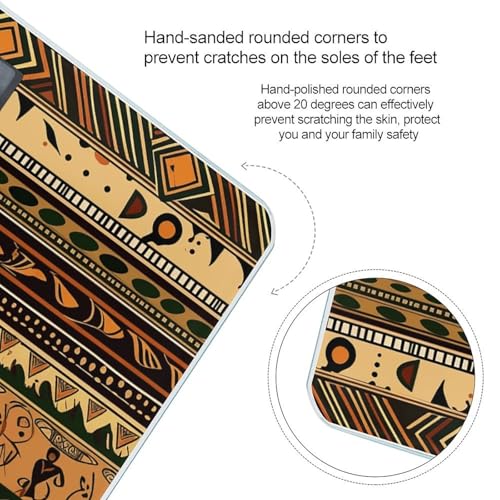 Báscula digital de baño con diseño africano y vidrio templado miniatura 4