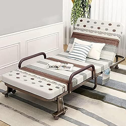 Folding Camping Cot with Armrests and Organizer Pockets Portable Travel Bed for Adults Heavy Duty 200KG Max Load Adjustable & Comfortable Includes