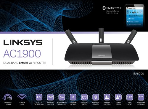 Linksys Ea6900 Ac1900 Wi-Fi Wireless Router Dual Band Router With Gigabit And Usb 3.0 Ports (Ea6900)- (Renewed) #TOP3