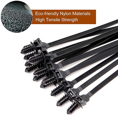 Benliu 50 Pcs Cable Zip Tie, 8.3x0.2 inch Heavy Duty Nylon Push Mount Self Locking Assortment Black, 8.3x0.2inch(50Pcs)